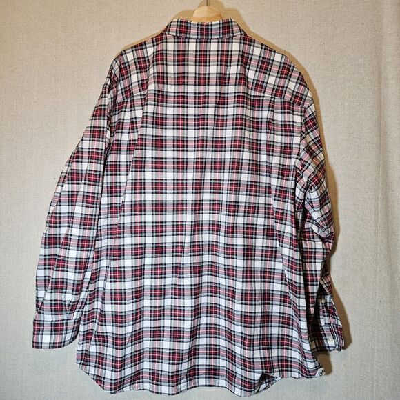 Cremieux Classics Mens Buttondown Shirt Red Blue Green Plaid Tartan 2XB Big 2X - Picture 10 of 11